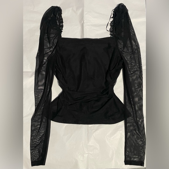 Black Ruched Top - Picture 2 of 4